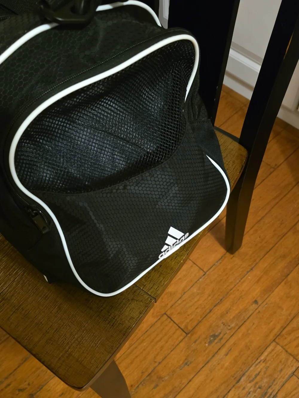 adidas black duffel